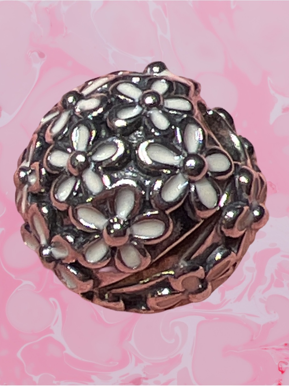 Authentic Pandora S925 ALE SS Darling Daisy Meadow Clip Charm 3.5g